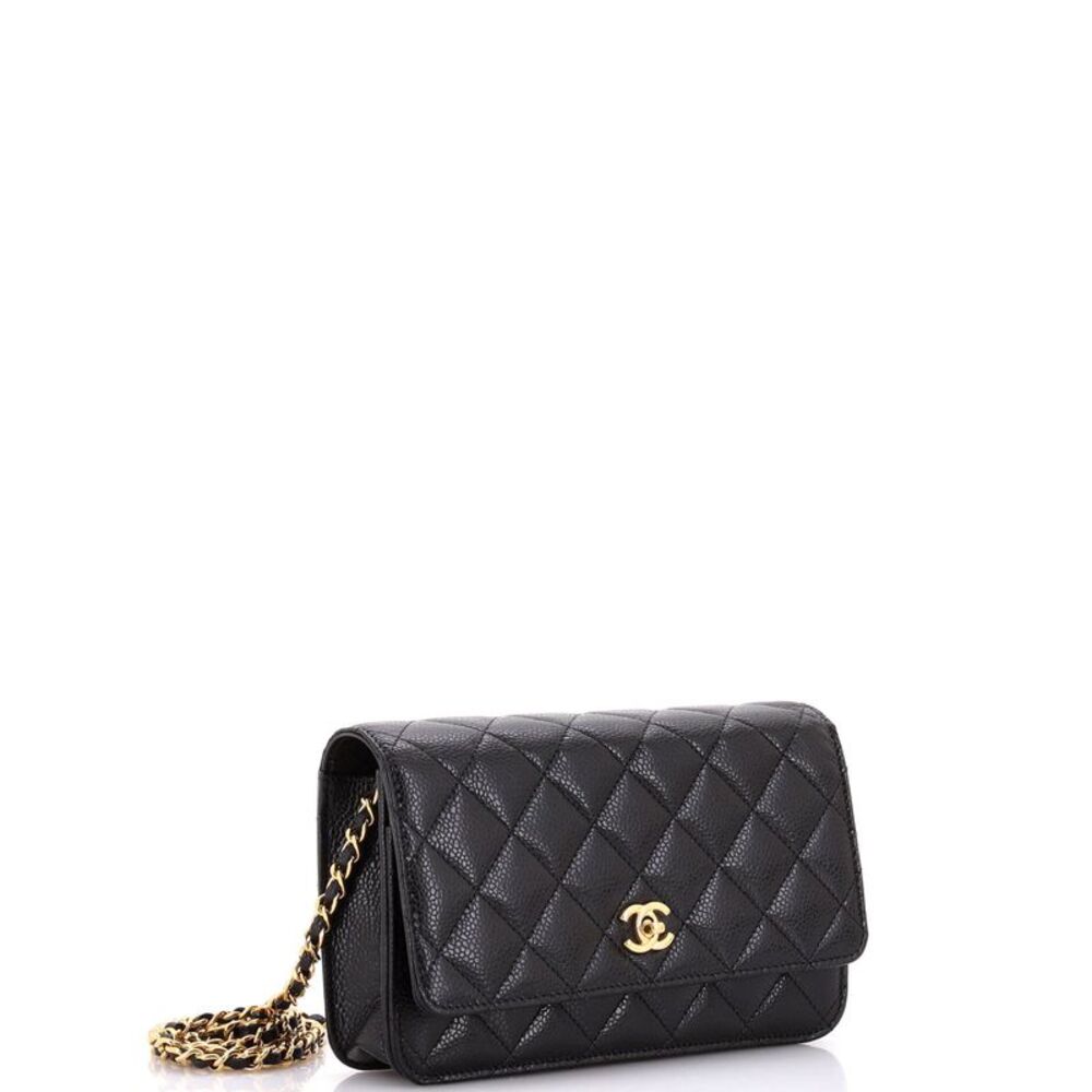 Chanel Turnlock CC Wallet on Chain Quilted Caviar Black - Picture 2 of 6